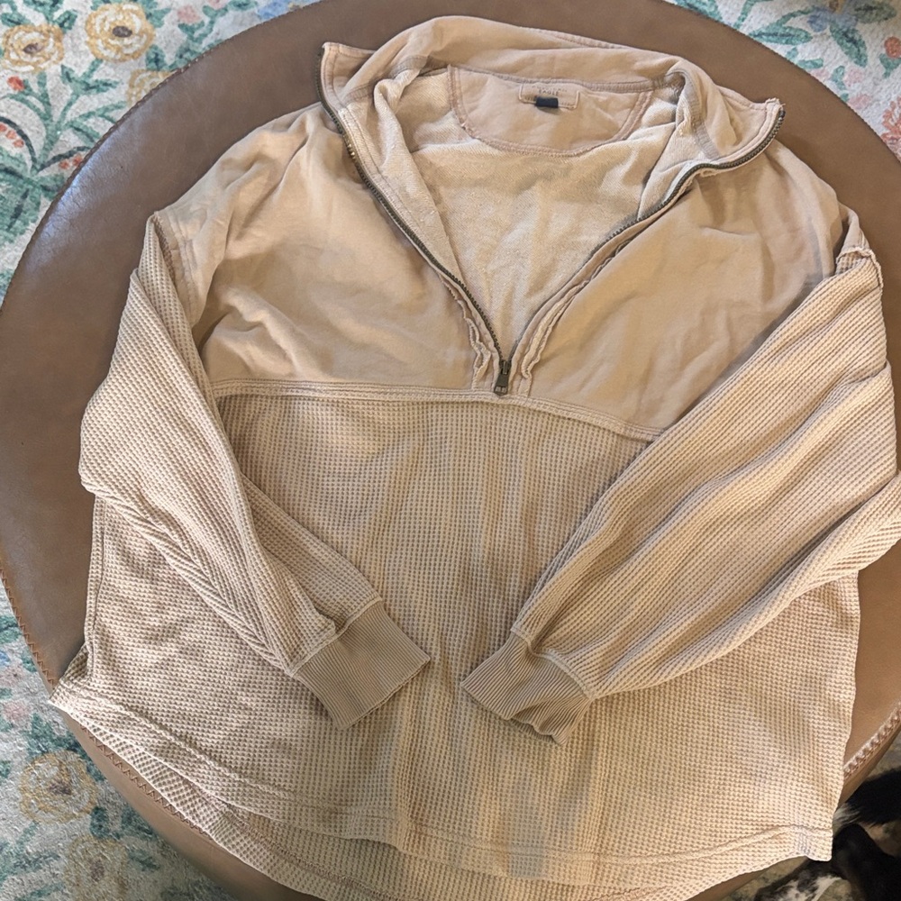 Aerie oversized waffle quarter zip